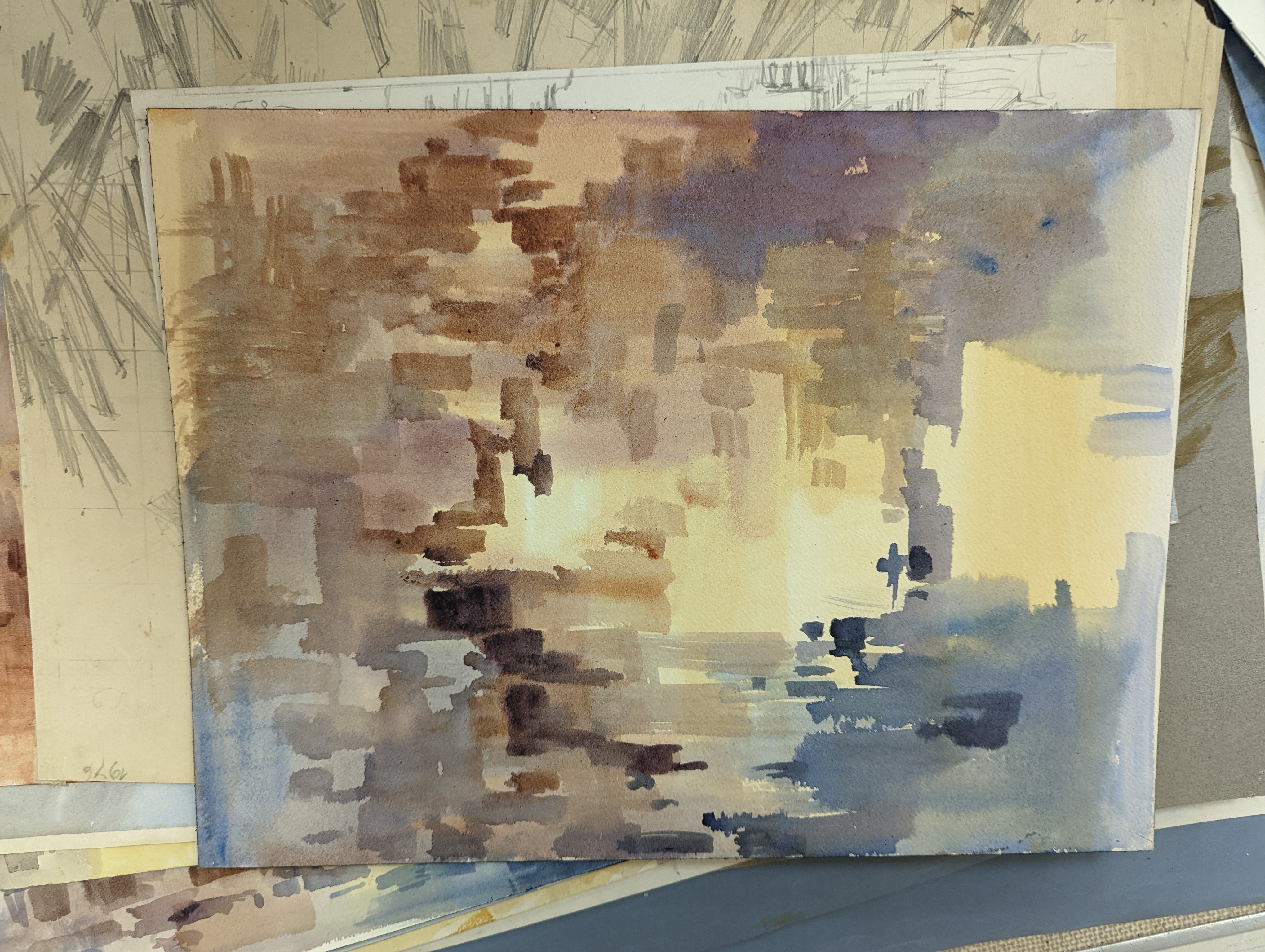 Michael Cadman (1920-2010), a group of assorted watercolours, mostly topographical scenes c.1995 to 2003, largest 46 x 61cm, one framed, the others unframed